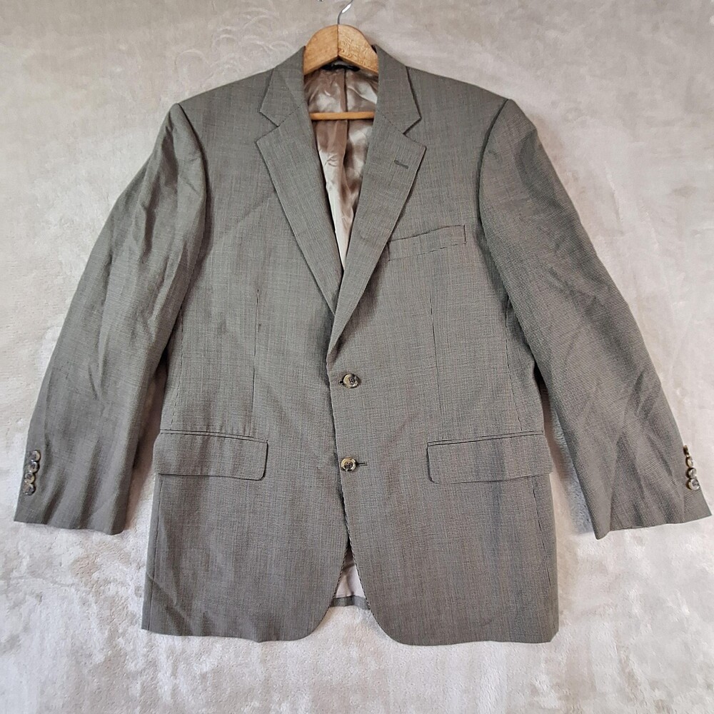 Brooks Brothers Brooksease Blazer Mens 42 Wool Houndstooth Jacket Classic USA